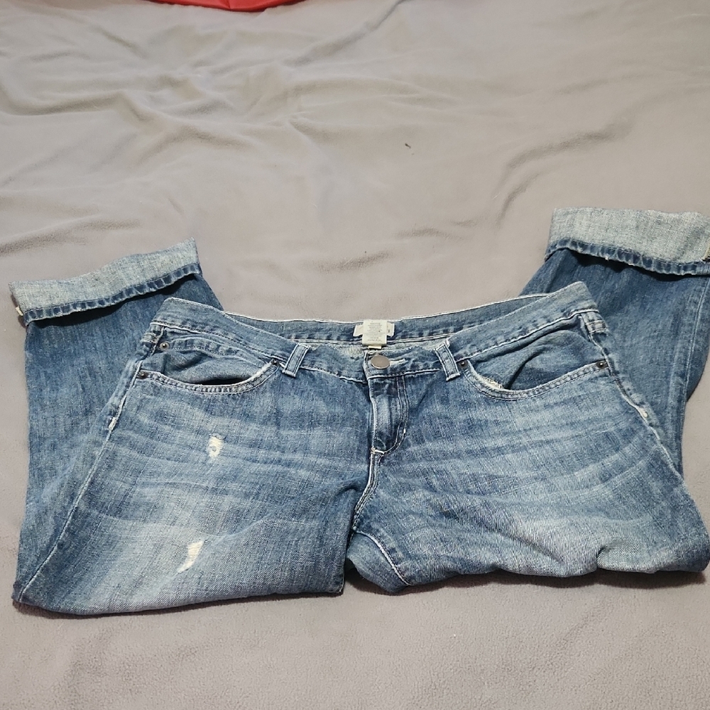 Classic Blue Denim Capri Jeans